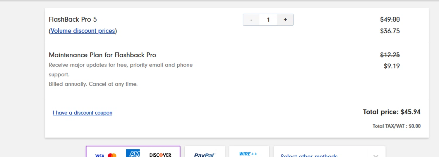 FlashBack discount code screenshot showing code techradar applied at FlashBack checkout page. Uploaded by SimplyCodes community member goldhooh on Jun 4, 2025