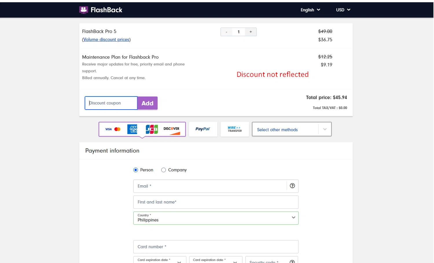 FlashBack discount code screenshot showing code techradar applied at FlashBack checkout page. Uploaded by SimplyCodes community member suppahdealz on Jun 4, 2025
