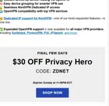 ZDNET coupon verification screenshot