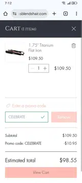 CELEBRATE coupon verification screenshot