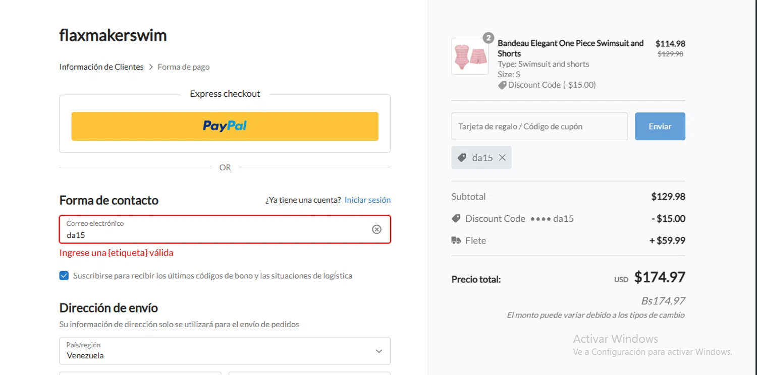 Flaxmaker coupon code screenshot showing code da15 applied at Flaxmaker checkout page. Uploaded by SimplyCodes community member RewardLynx9164 on Oct 17, 2025