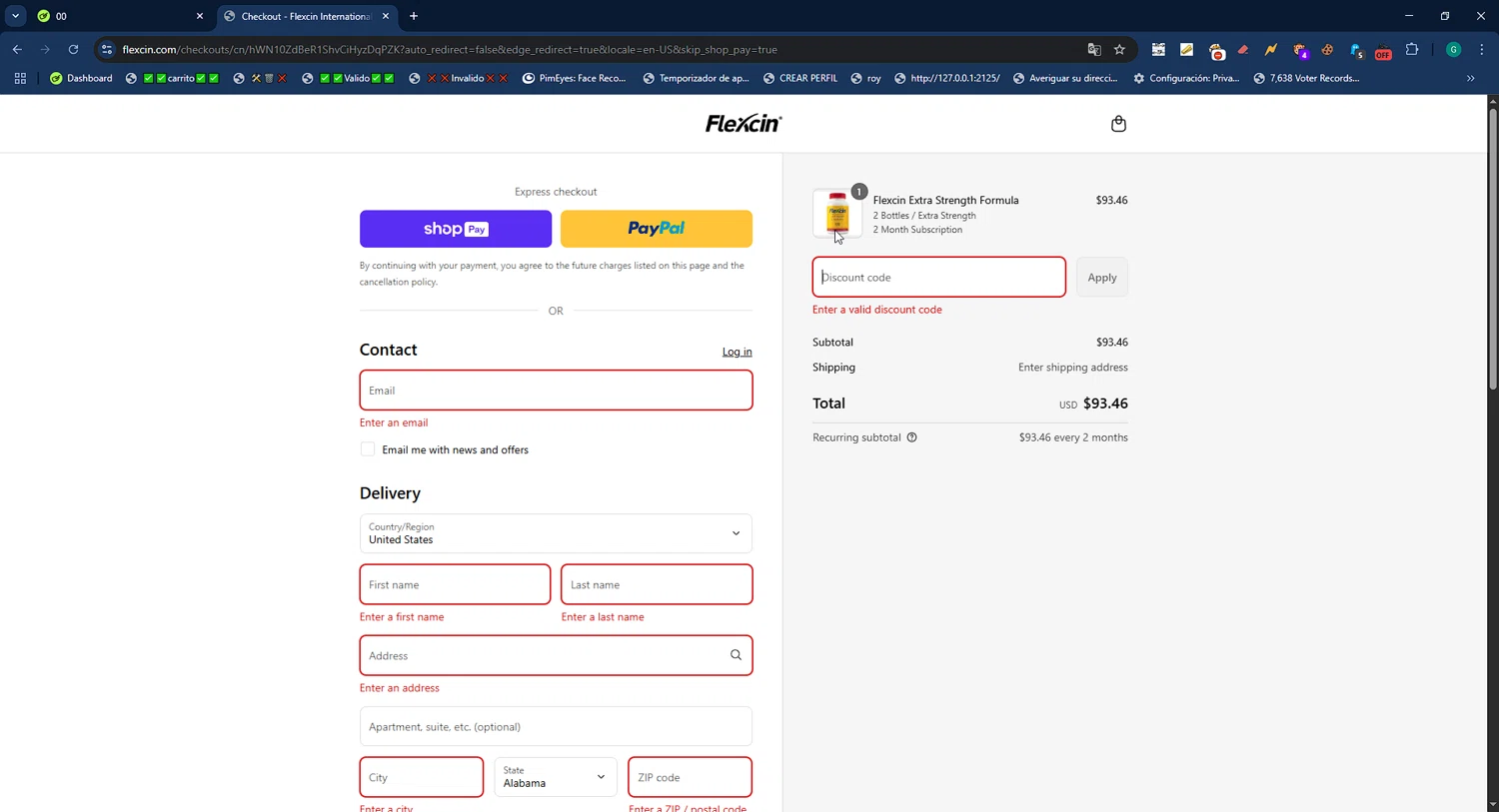 Flexcin coupon code screenshot showing code ACTNOW applied at Flexcin checkout page. Uploaded by SimplyCodes community member WiseMaestro7997 on Jul 24, 2025