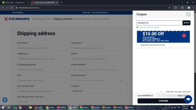 Fleximounts checkout page showing Fleximounts coupon code box | Screenshot taken by SimplyCodes community member on Jul 3, 2025
