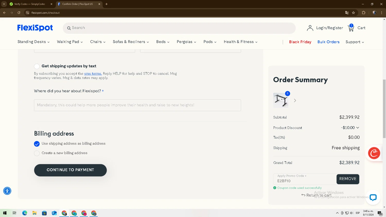 how to use FlexiSpot coupons