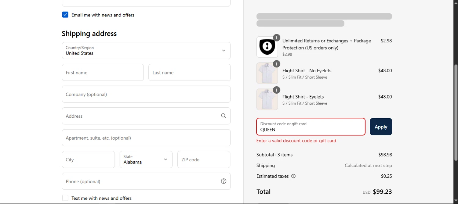 Flight coupon code screenshot showing code QUEEN applied at Flight checkout page. Uploaded by SimplyCodes community member noworries on Sep 9, 2025