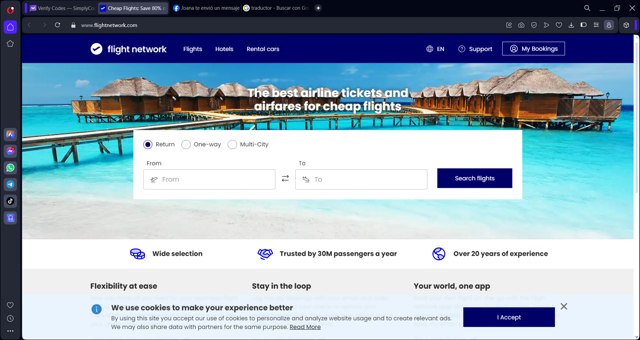 Flight Network checkout page showing Flight Network promo code box | Screenshot taken by SimplyCodes community member on Jan 18, 2024