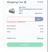 Flinn Scientific coupon verification screenshot
