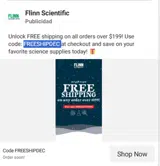 Flinn Scientific coupon verification screenshot