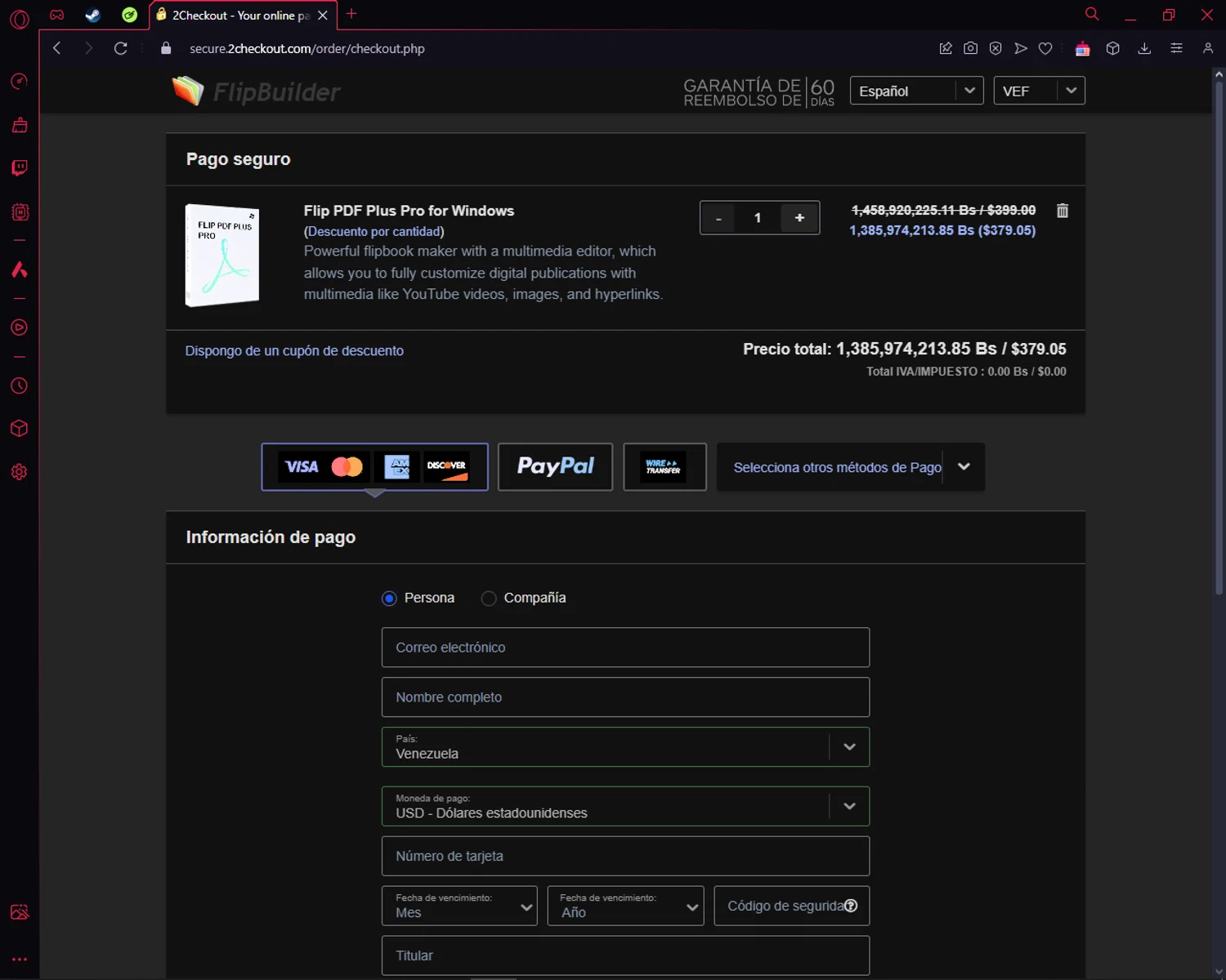 FlipBuilder checkout page showing FlipBuilder coupon code box | Screenshot taken by SimplyCodes community member on May 19, 2024