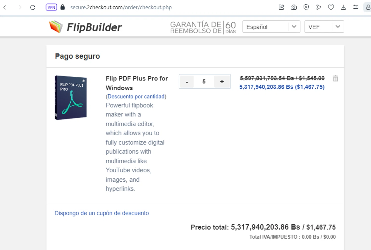 FlipBuilder checkout page showing FlipBuilder coupon code box | Screenshot taken by SimplyCodes community member on Apr 20, 2024