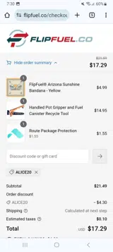ALICE20 coupon verification screenshot