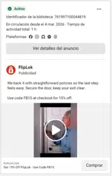 FB15 coupon verification screenshot