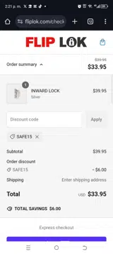 Safe15 coupon verification screenshot