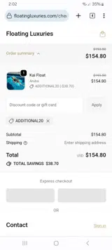ADDITIONAL20 coupon verification screenshot