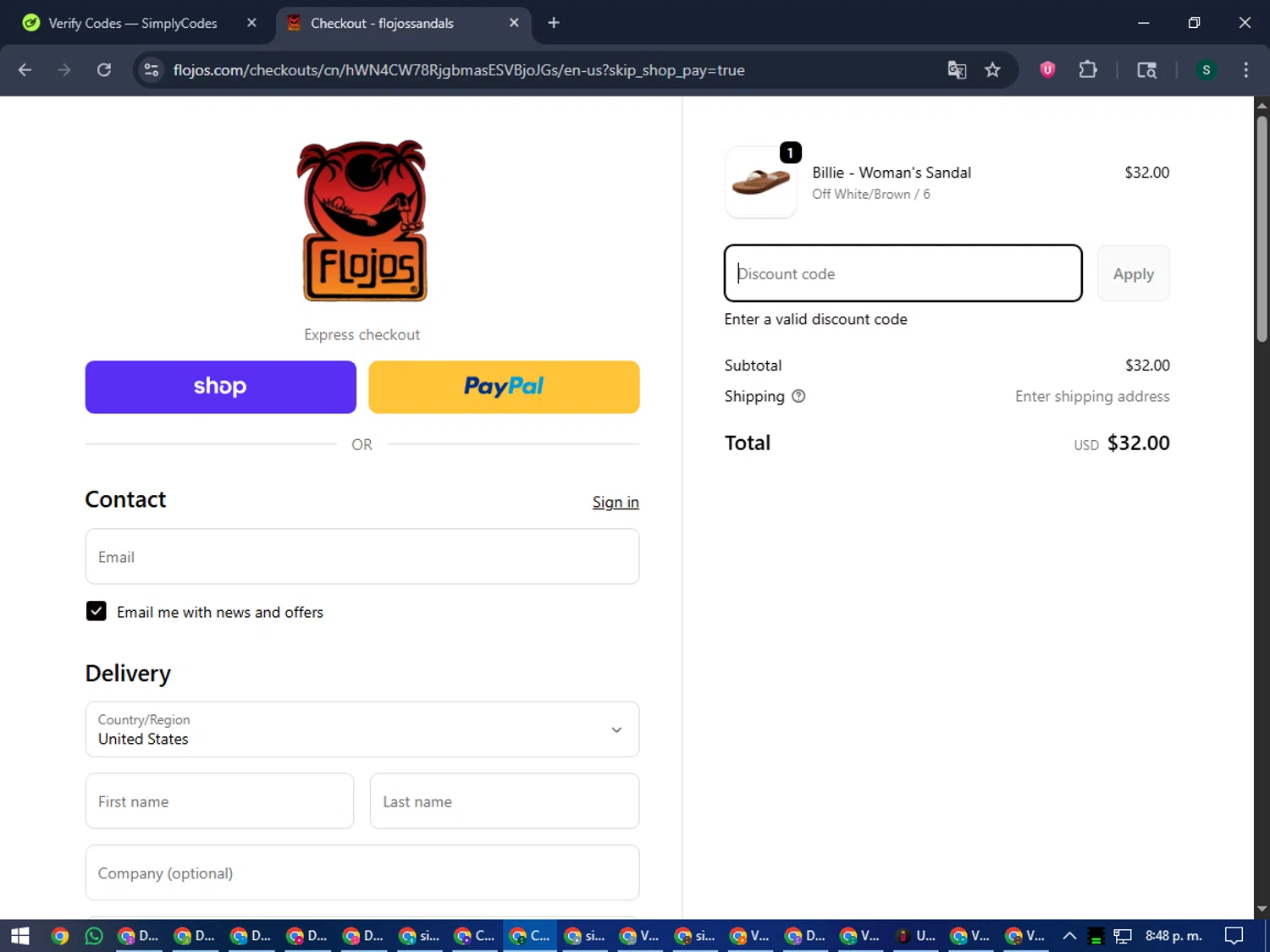 Flojos discount code screenshot showing code SPRING2025here! applied at Flojos checkout page. Uploaded by SimplyCodes community member lilMosey on Oct 17, 2025