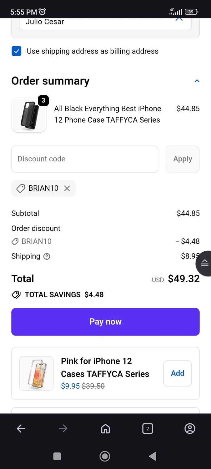 FLOLAB checkout page showing FLOLAB discount code box | Screenshot taken by SimplyCodes community member on Feb 13, 2026