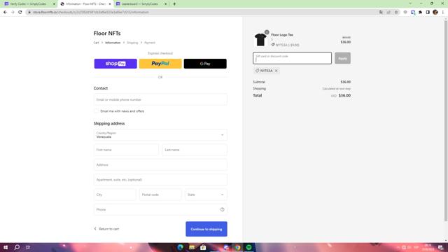Floor checkout page showing Floor promo code box | Screenshot taken by SimplyCodes community member on Jun 25, 2023