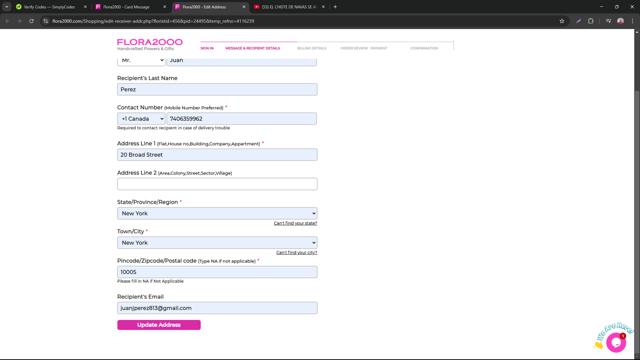 Flora2000 checkout page showing Flora2000 promo code box | Screenshot taken by SimplyCodes community member on Feb 8, 2025