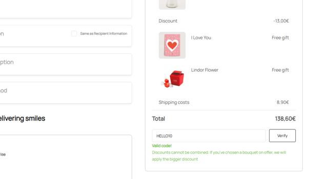 Flora Queen checkout page showing Flora Queen discount code box | Screenshot taken by SimplyCodes community member on Sep 15, 2025