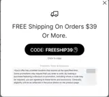 FREESHIP39 coupon verification screenshot