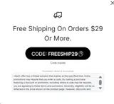 FREESHIP29 coupon verification screenshot