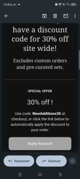 NewAdditions30 coupon verification screenshot