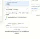 autumn coupon verification screenshot