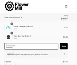 Flower Mill coupon verification screenshot