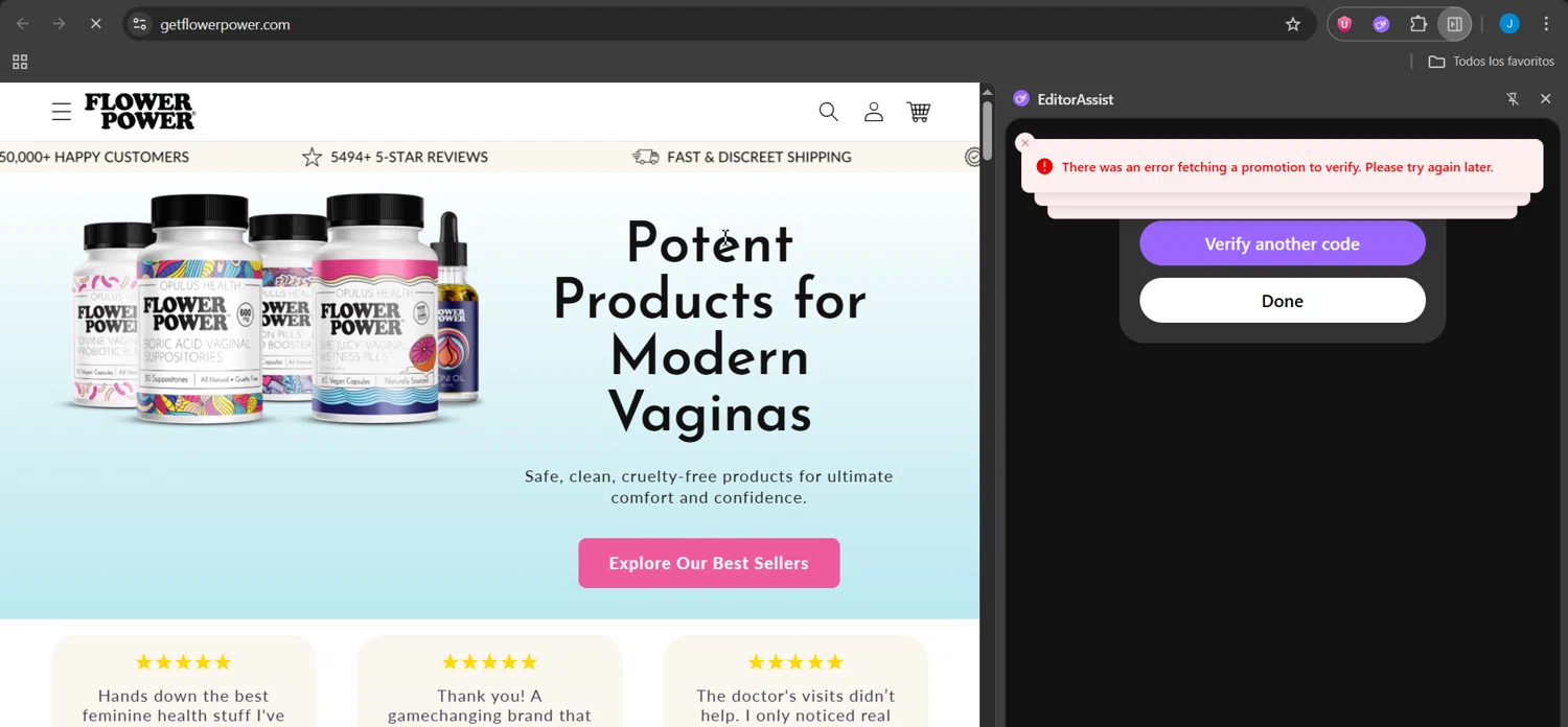 FlowerPower promo code screenshot showing code INSTANT17 applied at FlowerPower checkout page. Uploaded by SimplyCodes community member Jeanjc on Aug 28, 2025