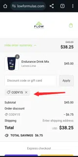 CODY15 coupon verification screenshot