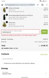 Flow Gardens coupon verification screenshot