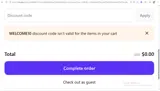 FLOWPOUCH coupon verification screenshot