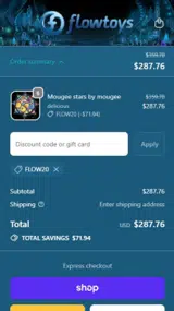 FLOW20 coupon verification screenshot