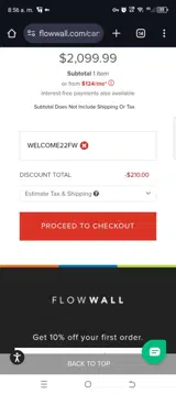 WELCOME22FW coupon verification screenshot
