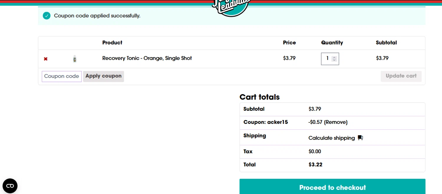 Floyd's of Leadville promo code screenshot showing code ACKER15 applied at Floyd's of Leadville checkout page. Uploaded by SimplyCodes community member goldhooh on May 23, 2025