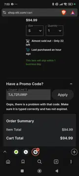 TJL72PJ9RP coupon verification screenshot