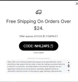 NHL24FS coupon verification screenshot
