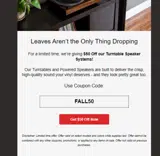 FALL50 coupon verification screenshot