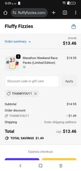 thankyou11 coupon verification screenshot