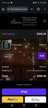 25off coupon verification screenshot