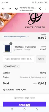 OneCart coupon verification screenshot