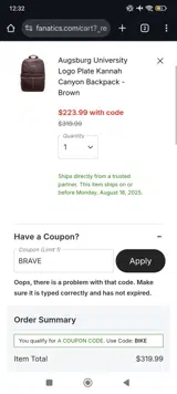 Philadelphia Flyers coupon verification screenshot