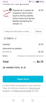 Free15 coupon verification screenshot