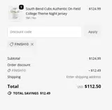 FINISH10 coupon verification screenshot