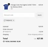 FINISH10 coupon verification screenshot