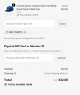 WELCOME20 coupon verification screenshot