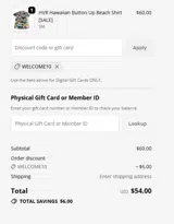 welcome10 coupon verification screenshot