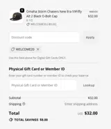 WELCOME20 coupon verification screenshot