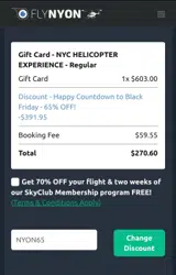 NYON65 coupon verification screenshot