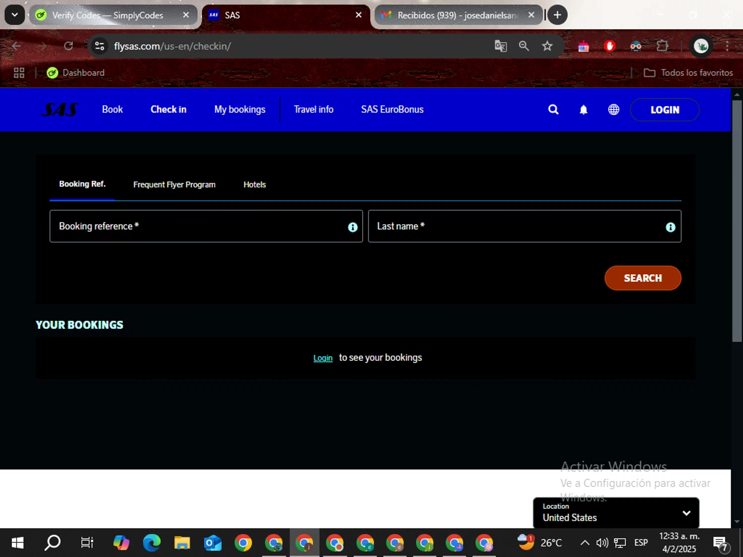 Scandinavian Airlines promo code screenshot showing code SAVEMORE15 applied at Scandinavian Airlines checkout page. Uploaded by SimplyCodes community member SmartCollector7836 on Feb 4, 2025